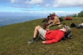 Relaxing on upper slopes below summit of Mundo Perdido (Nicholas Hughes, July 2018)