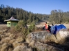 Argopuro campsite near ruins of hotel