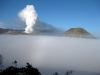A new morning with the sea of sand covered in mist