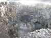 Looking down into a crater