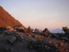 First light just below the summit