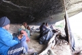 2011 11 29 Cave camp with porters and windbreak