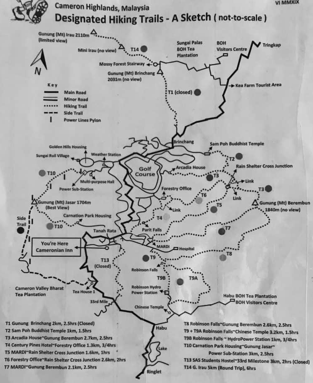 Cameron-Highlands-hiking-trails-map