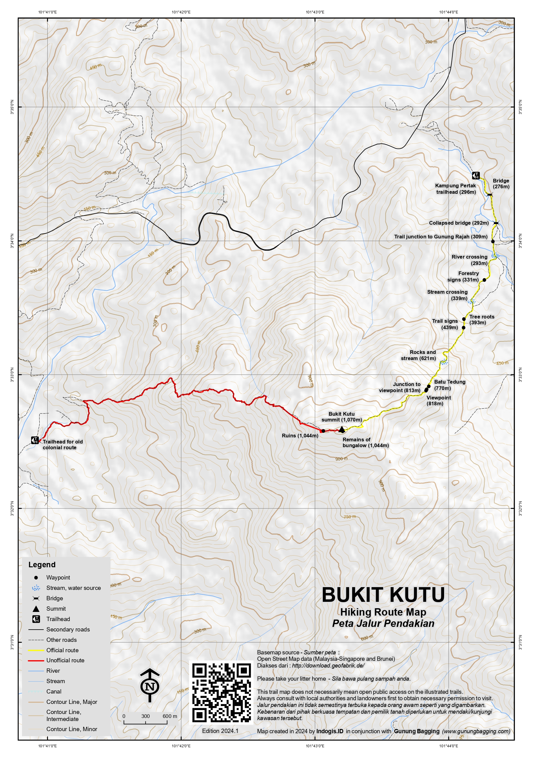 Peta Jalur Pendakian Bukit Kutu