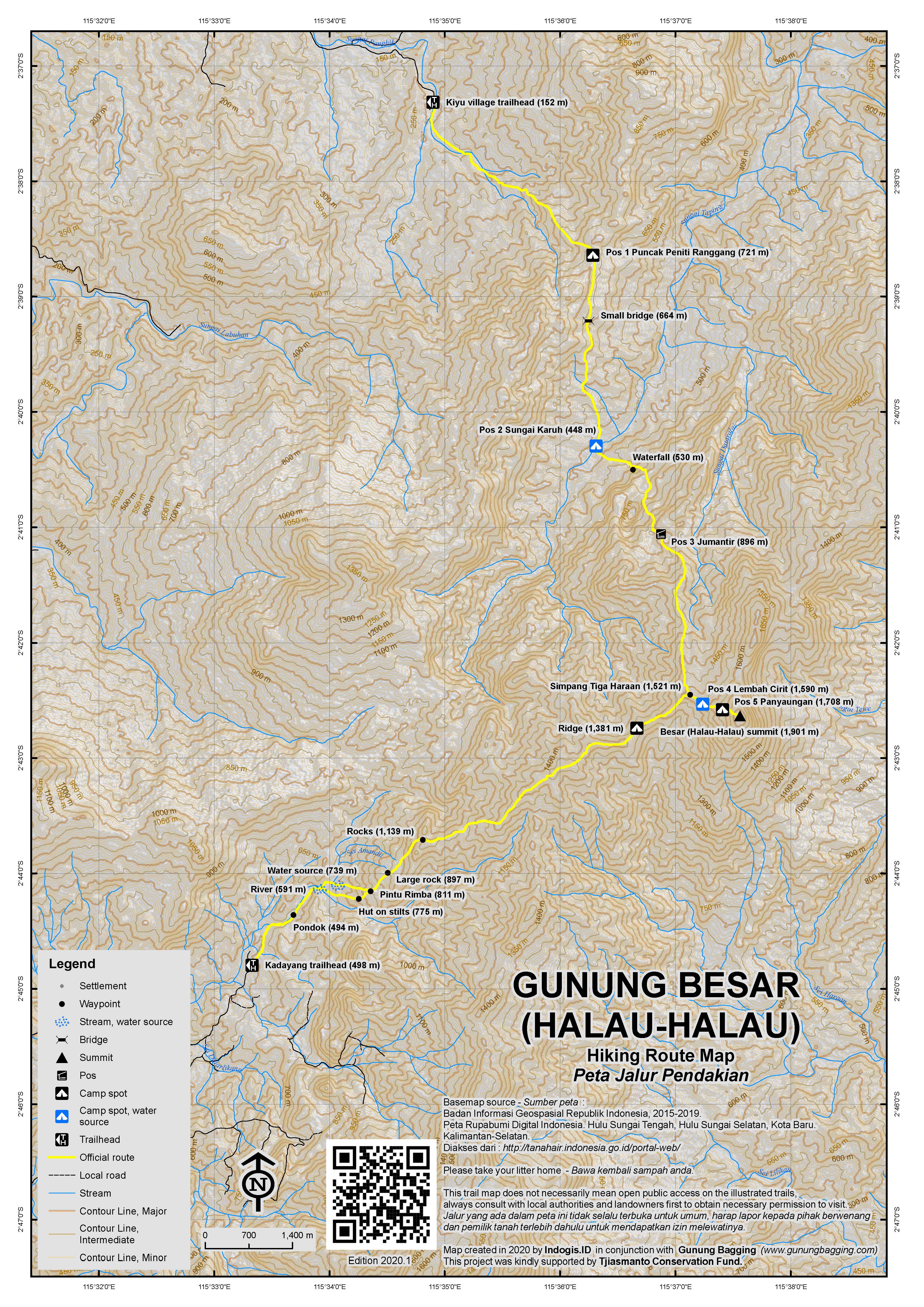 Peta Jalur Pendakian Gunung Besar