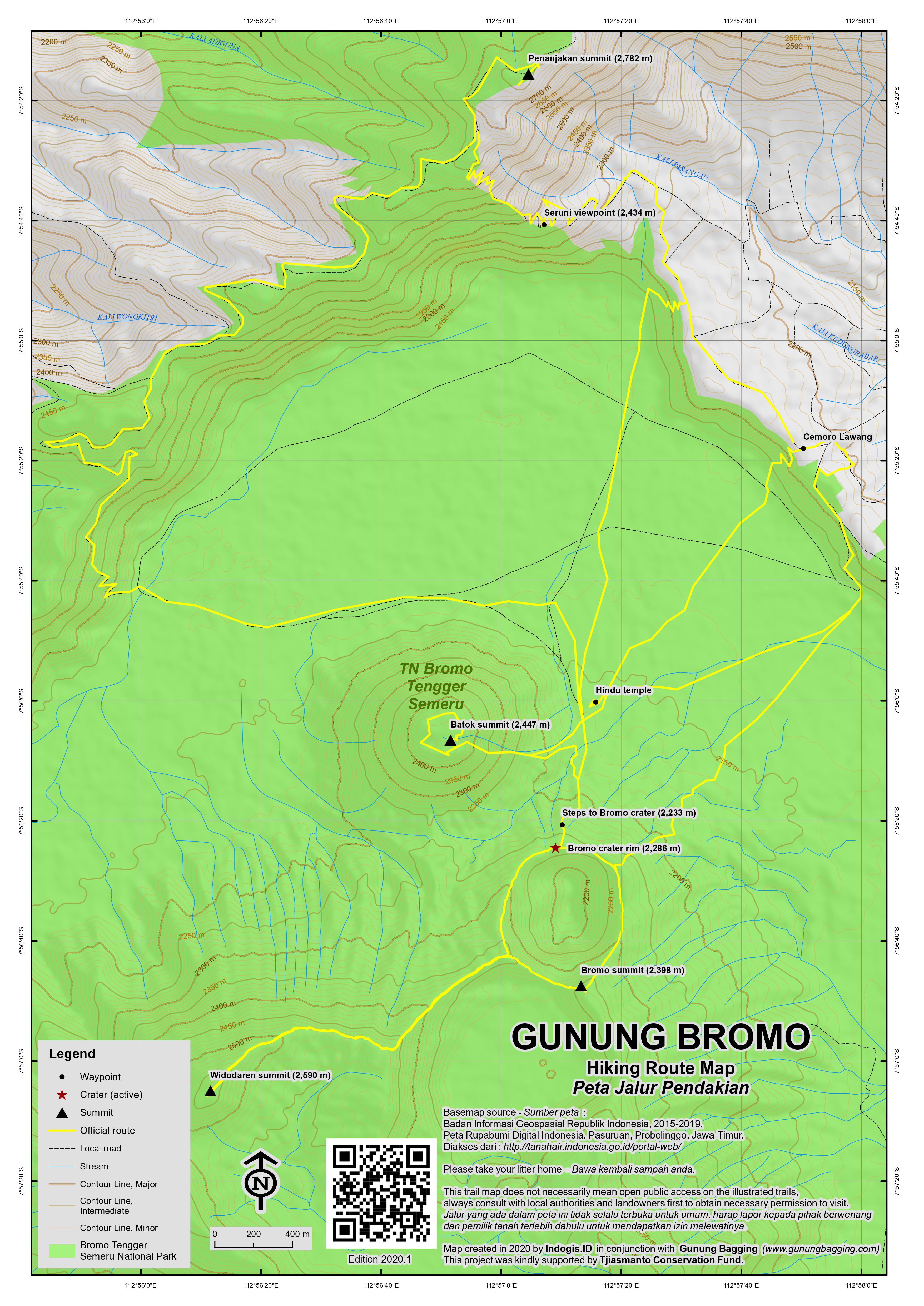 Peta Jalur Pendakian Gunung Bromo