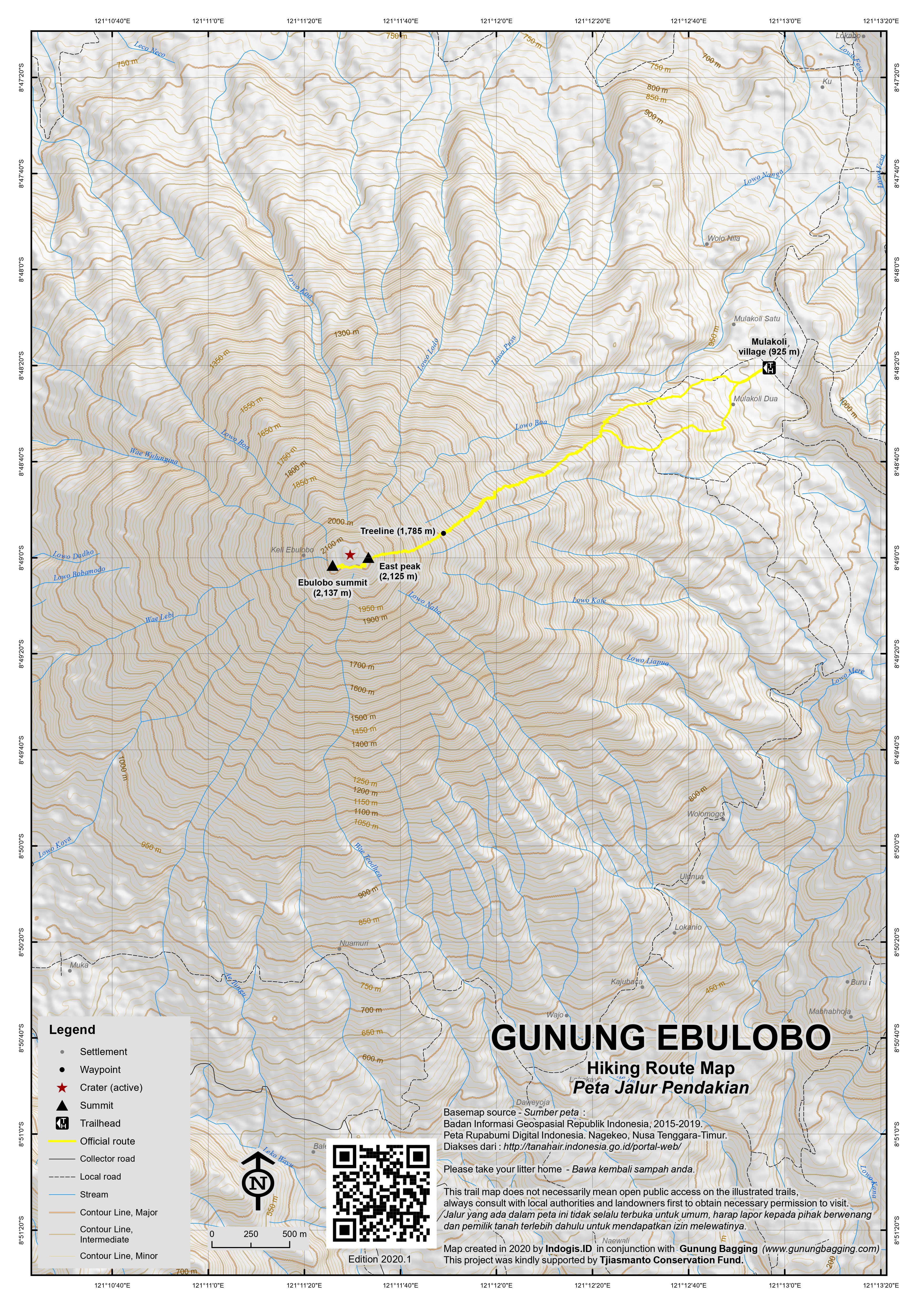 Peta Jalur Pendakian Gunung Ebulobo