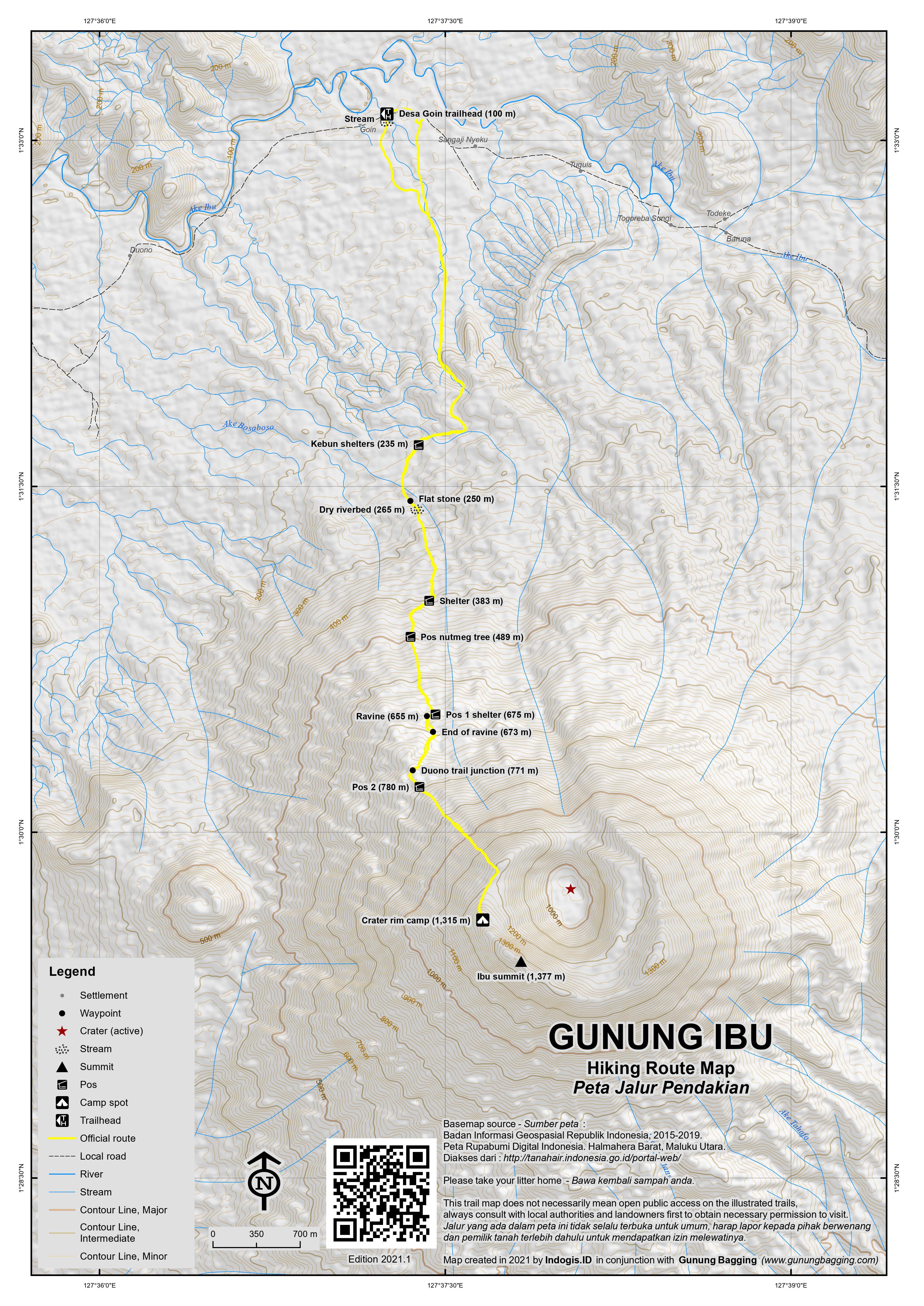 Peta Jalur Pendakian Gunung Ibu