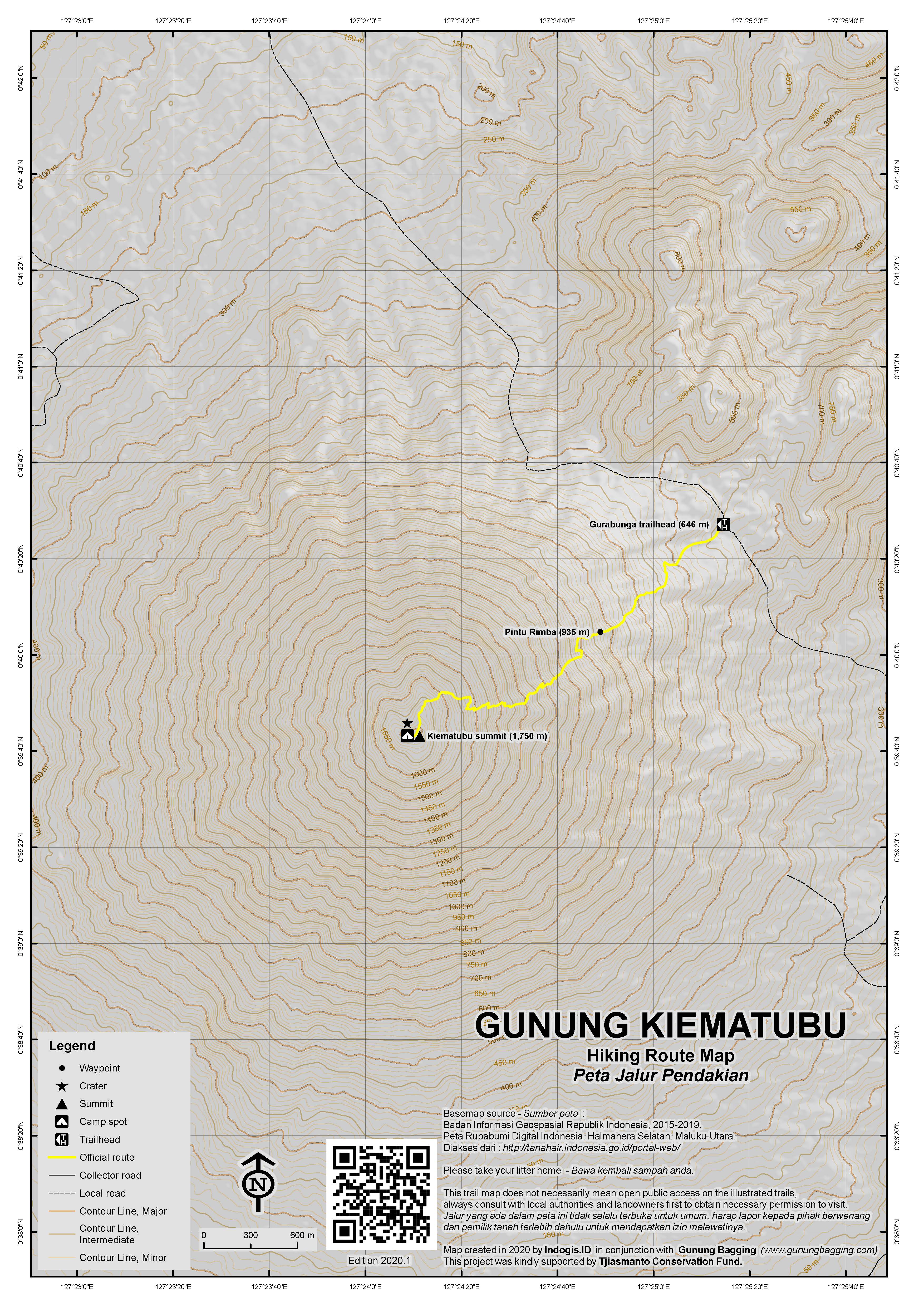Peta Jalur Pendakian Gunung Kiematubu