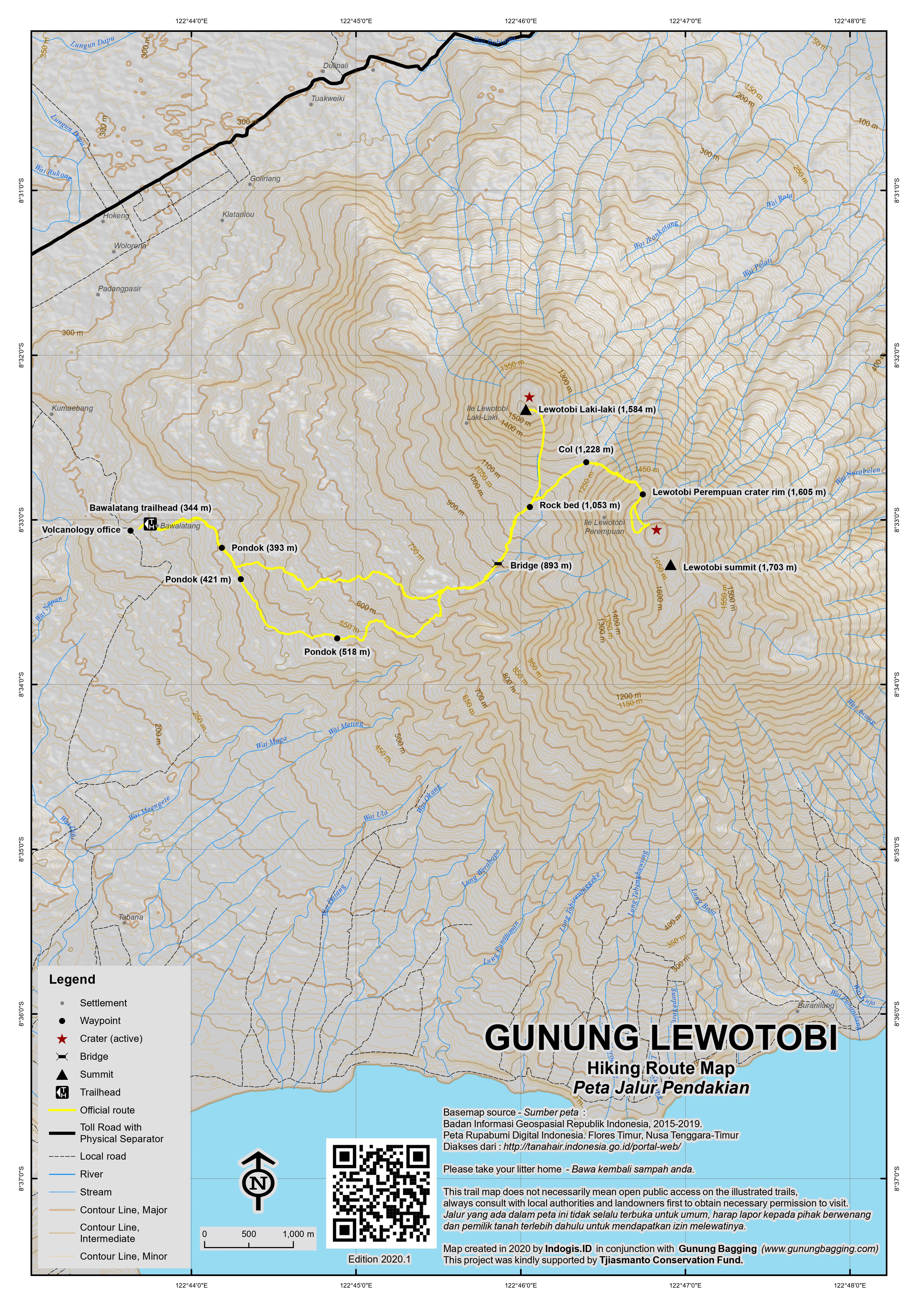 Peta Jalur Pendakian Gunung Lewotobi