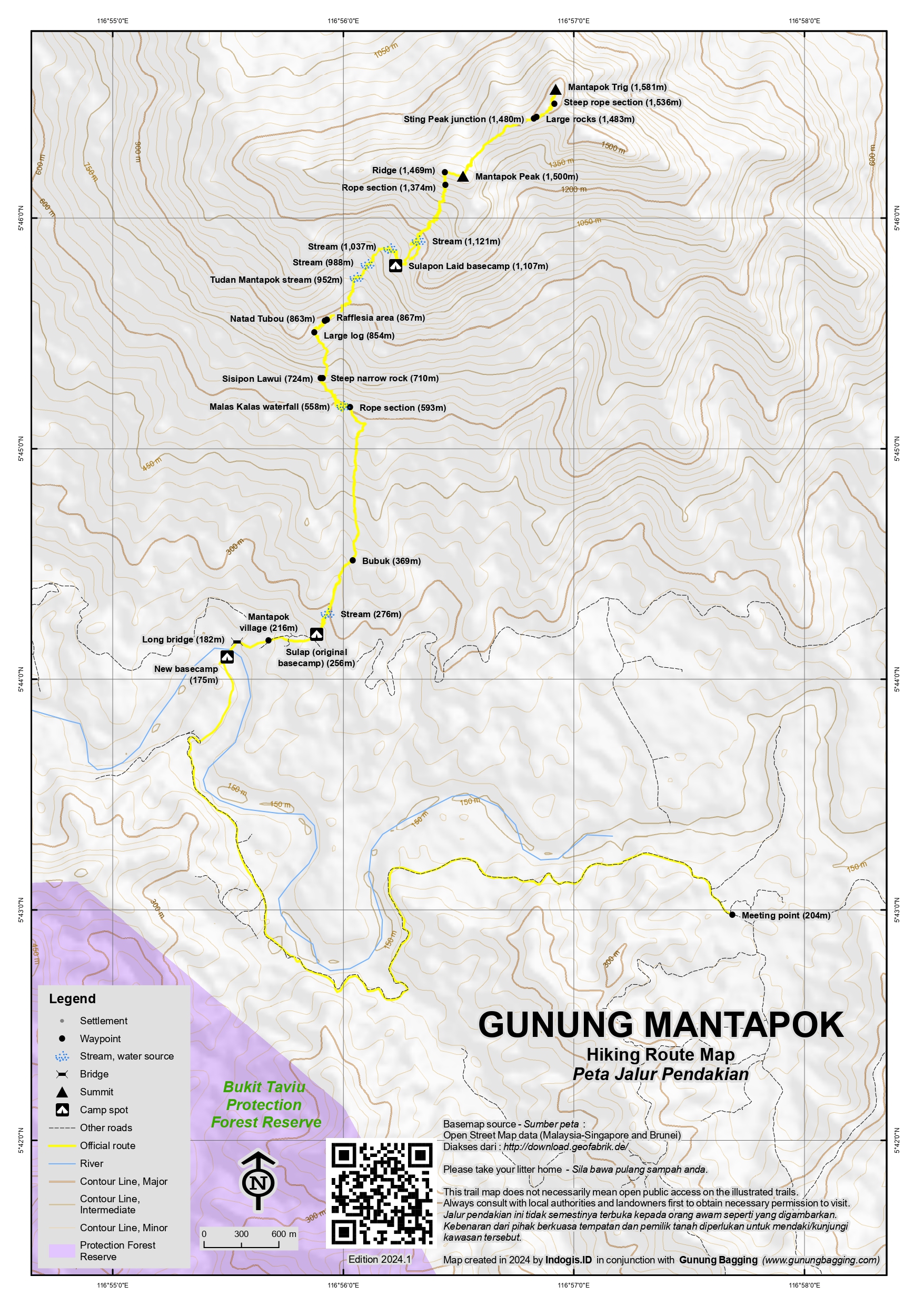Peta Jalur Pendakian Gunung Mantapok