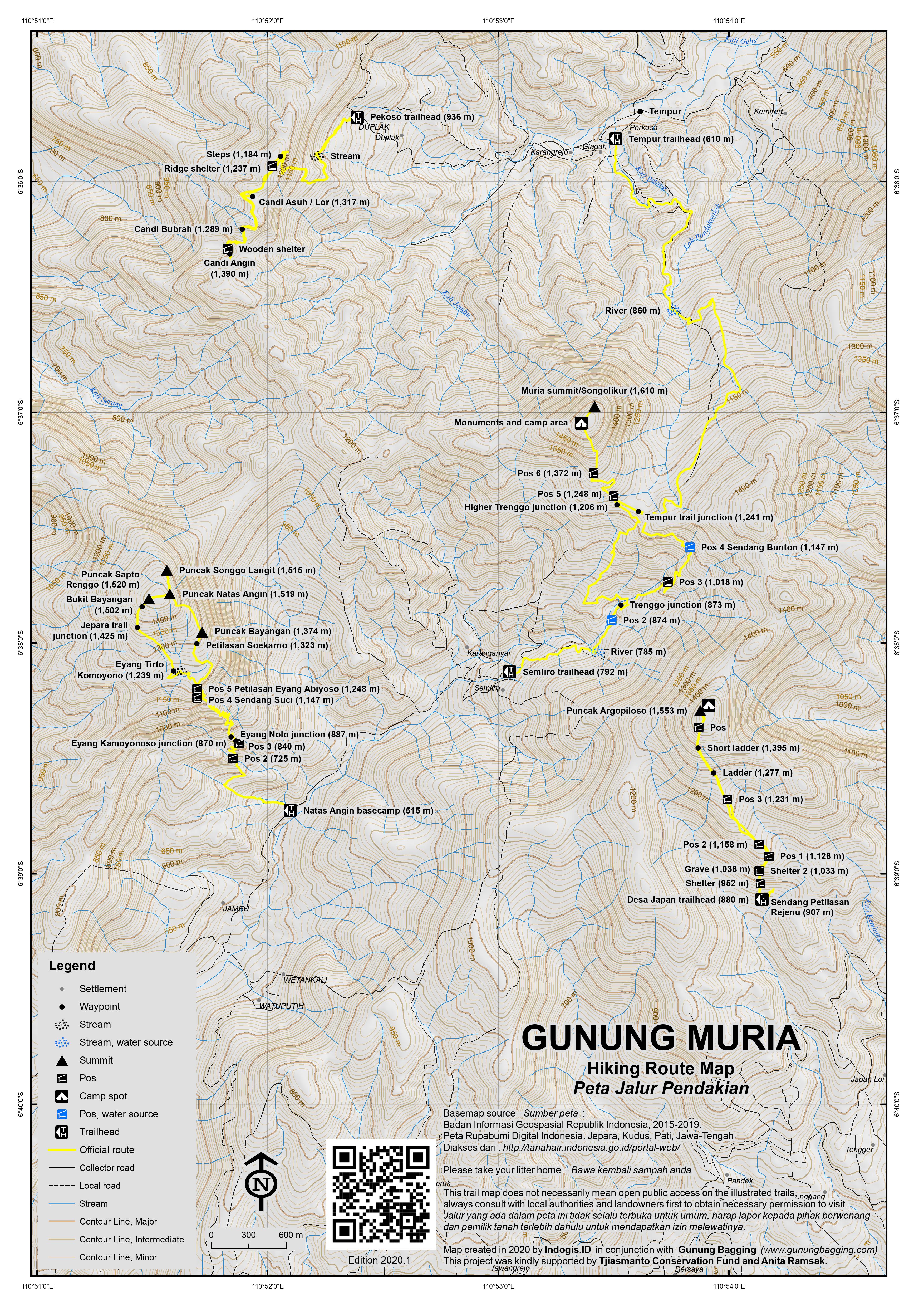 Peta Jalur Pendakian Gunung Muria