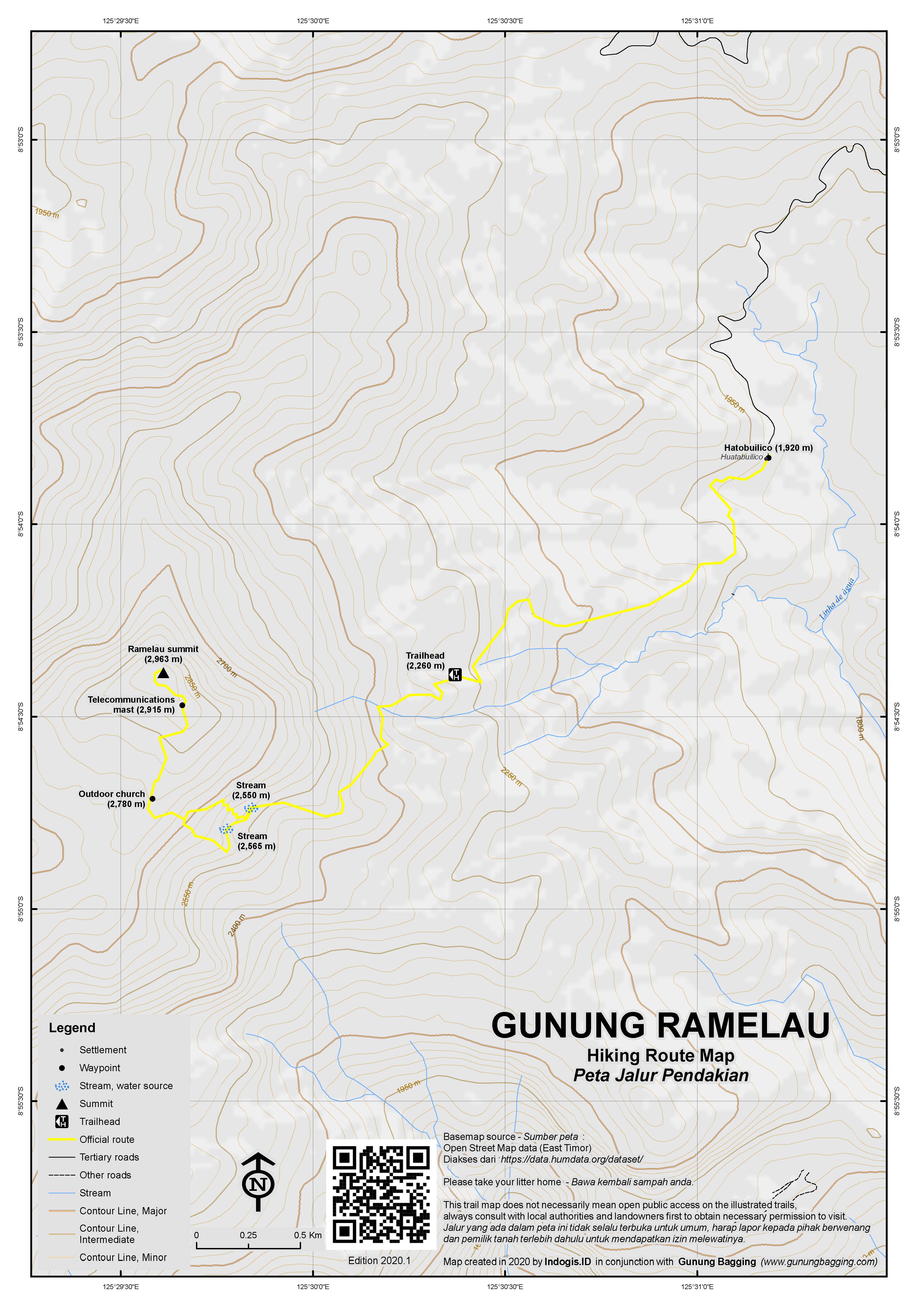 Peta Jalur Pendakian Gunung Ramelau