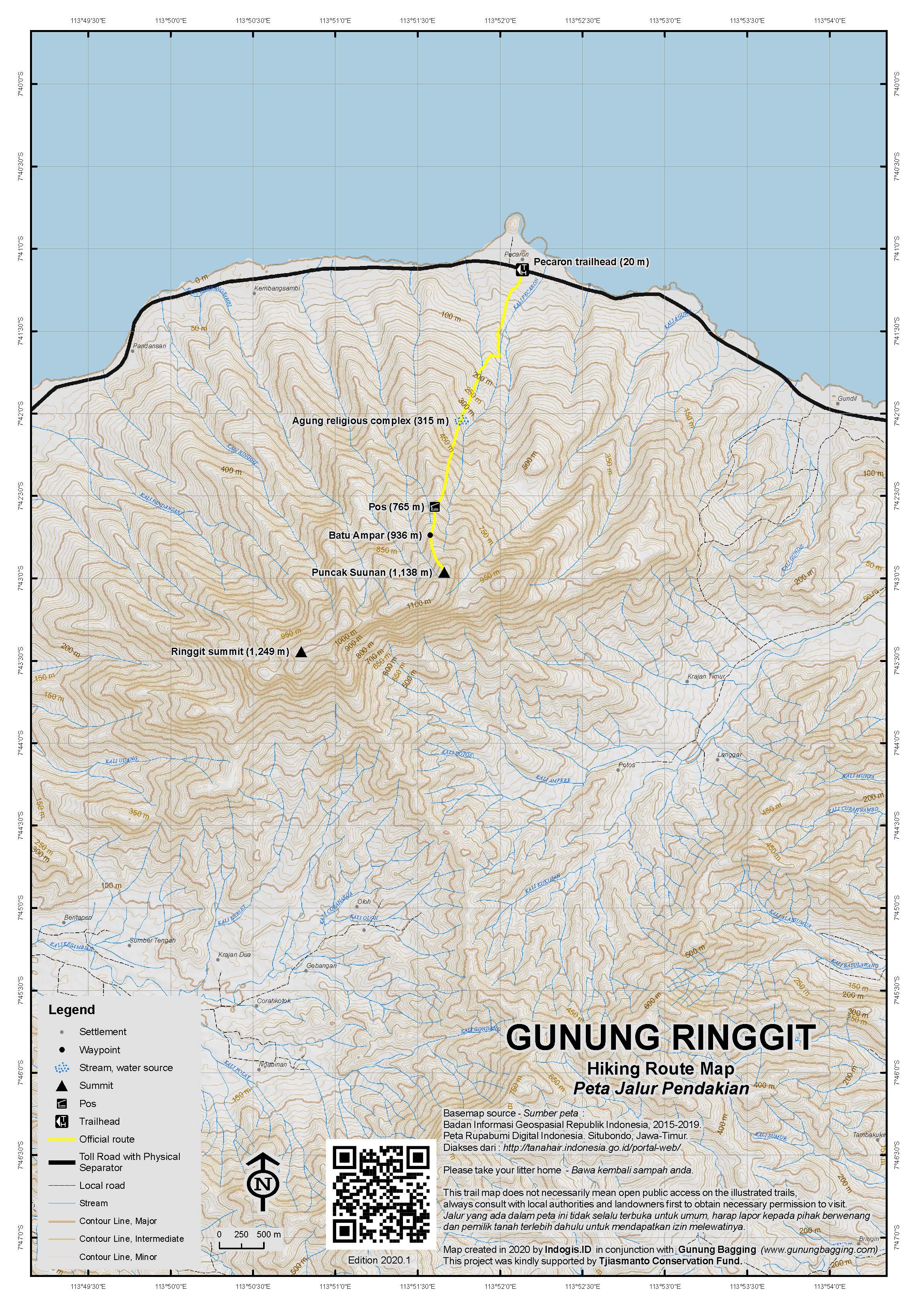 Peta Jalur Pendakian Gunung Ringgit