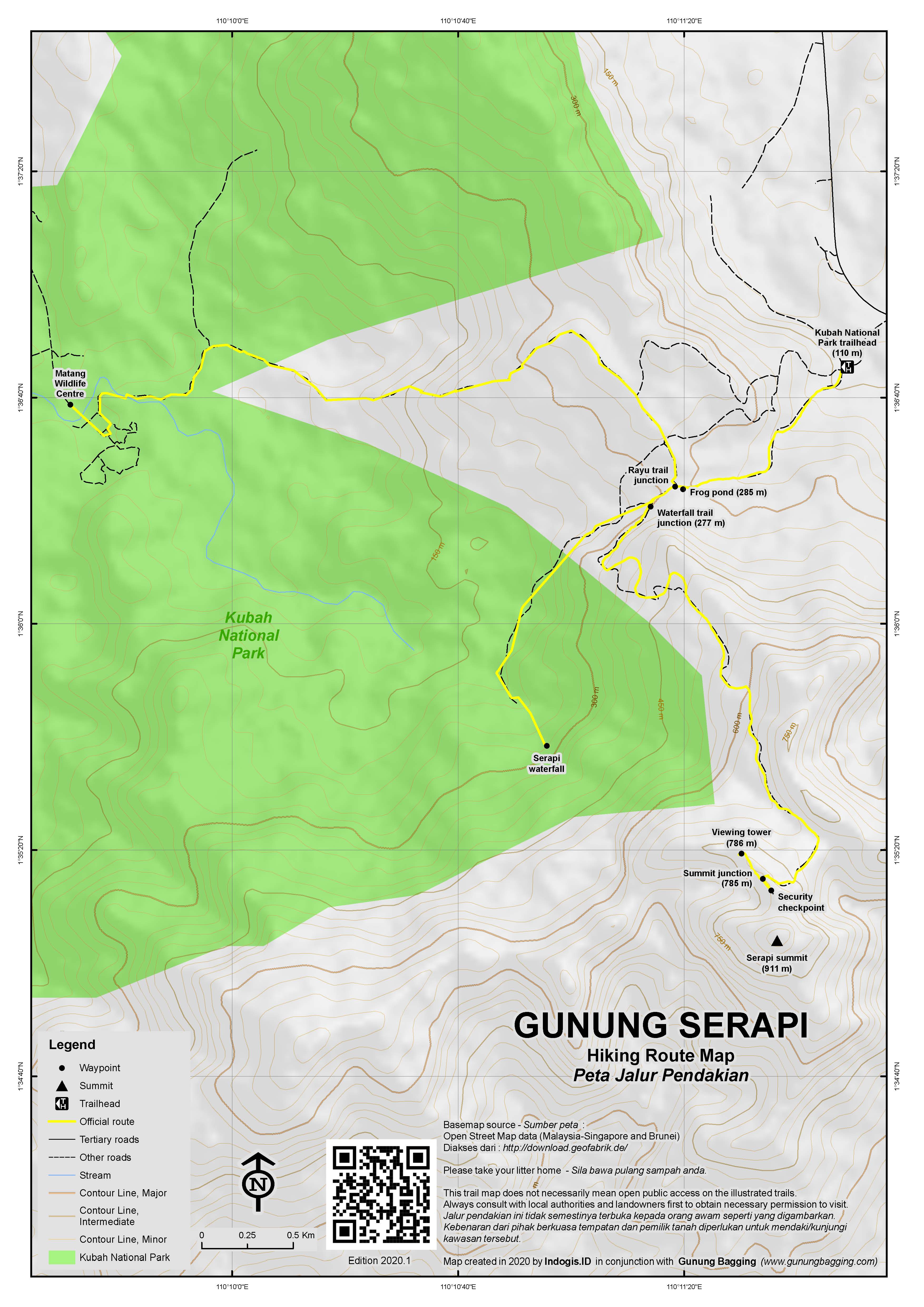 Peta Jalur Pendakian Gunung Serapi