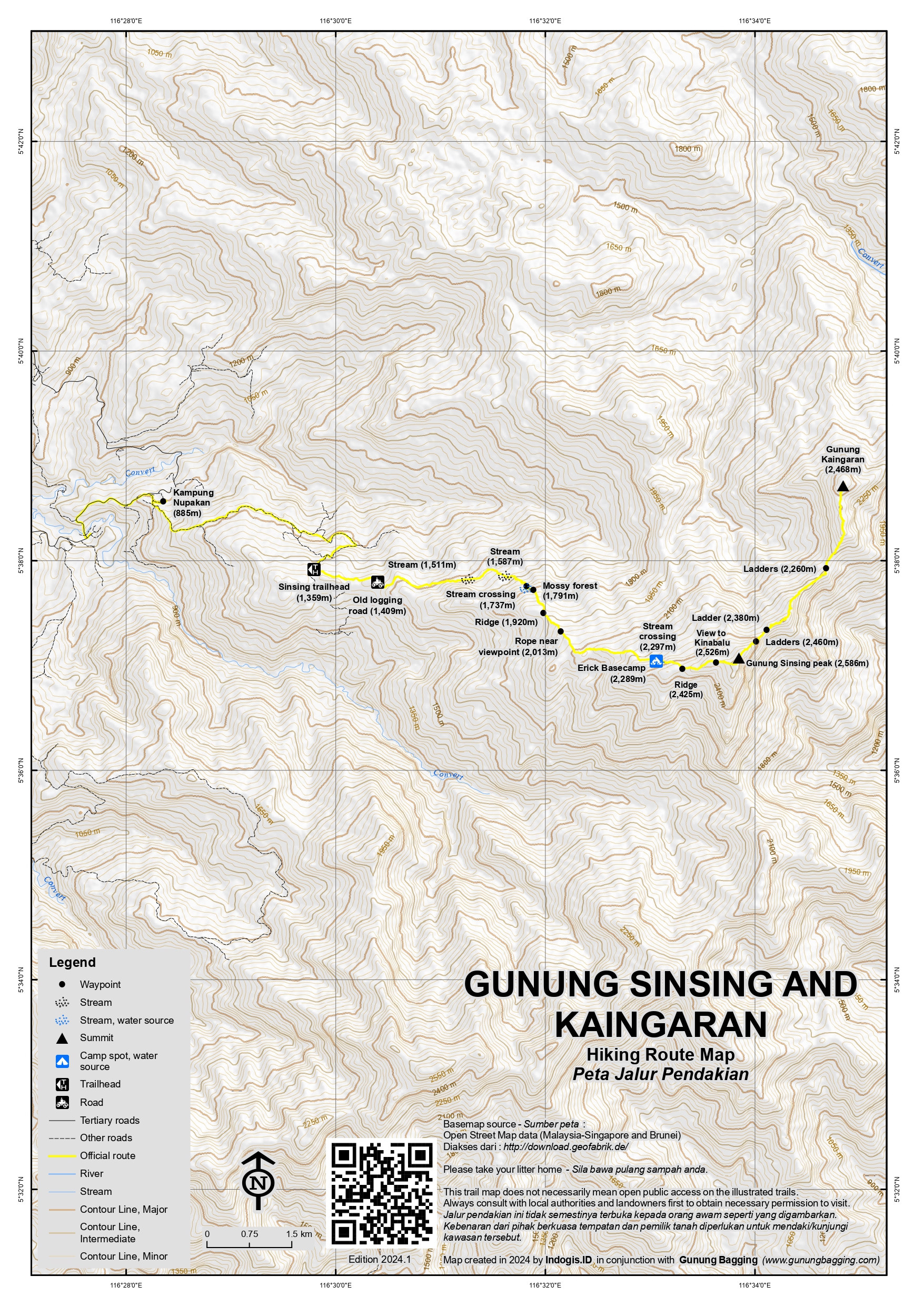 Peta Jalur Pendakian Gunung Sinsing