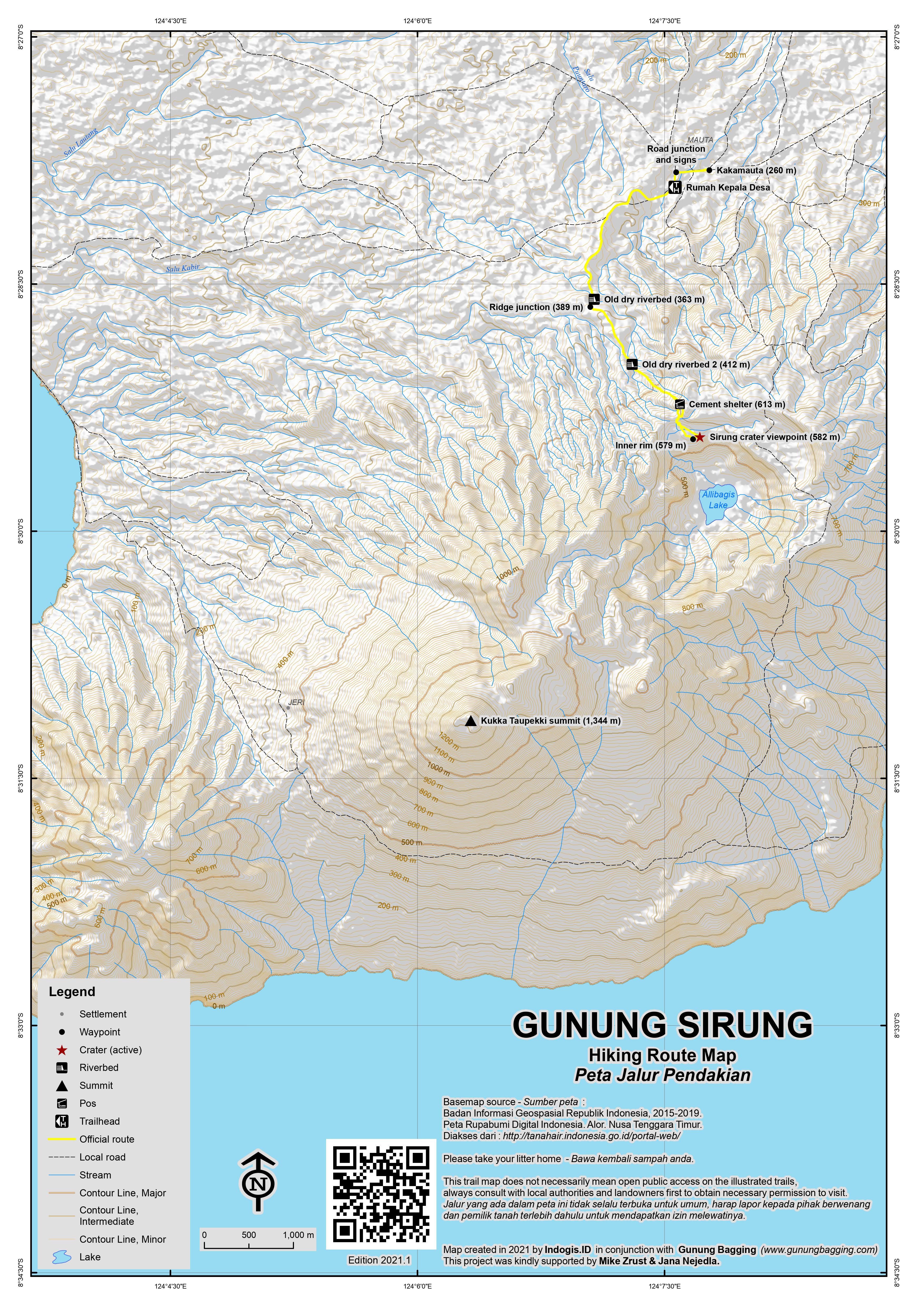 Peta Jalur Pendakian Gunung Sirung