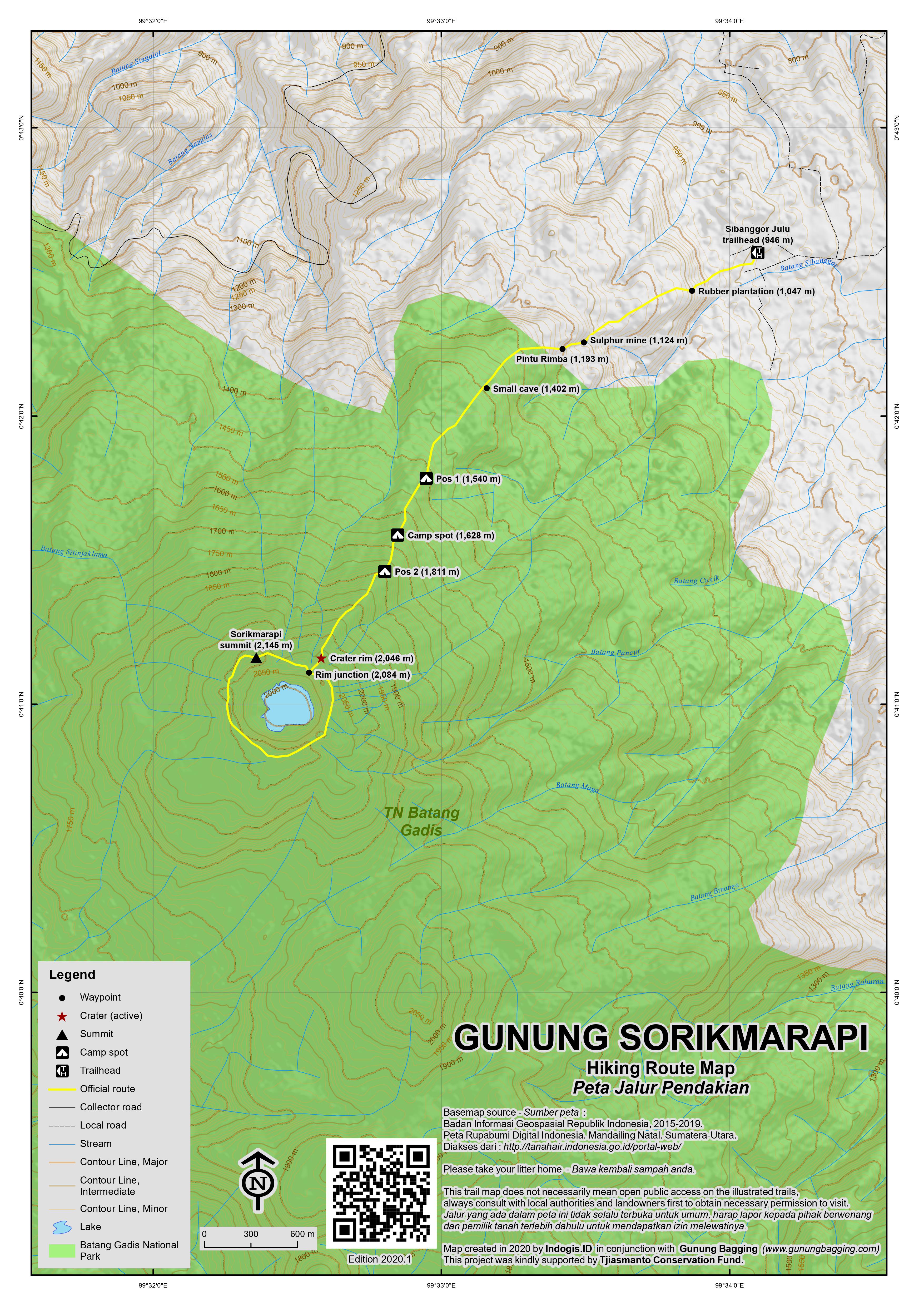 Peta Jalur Pendakian Gunung Sorikmarapi