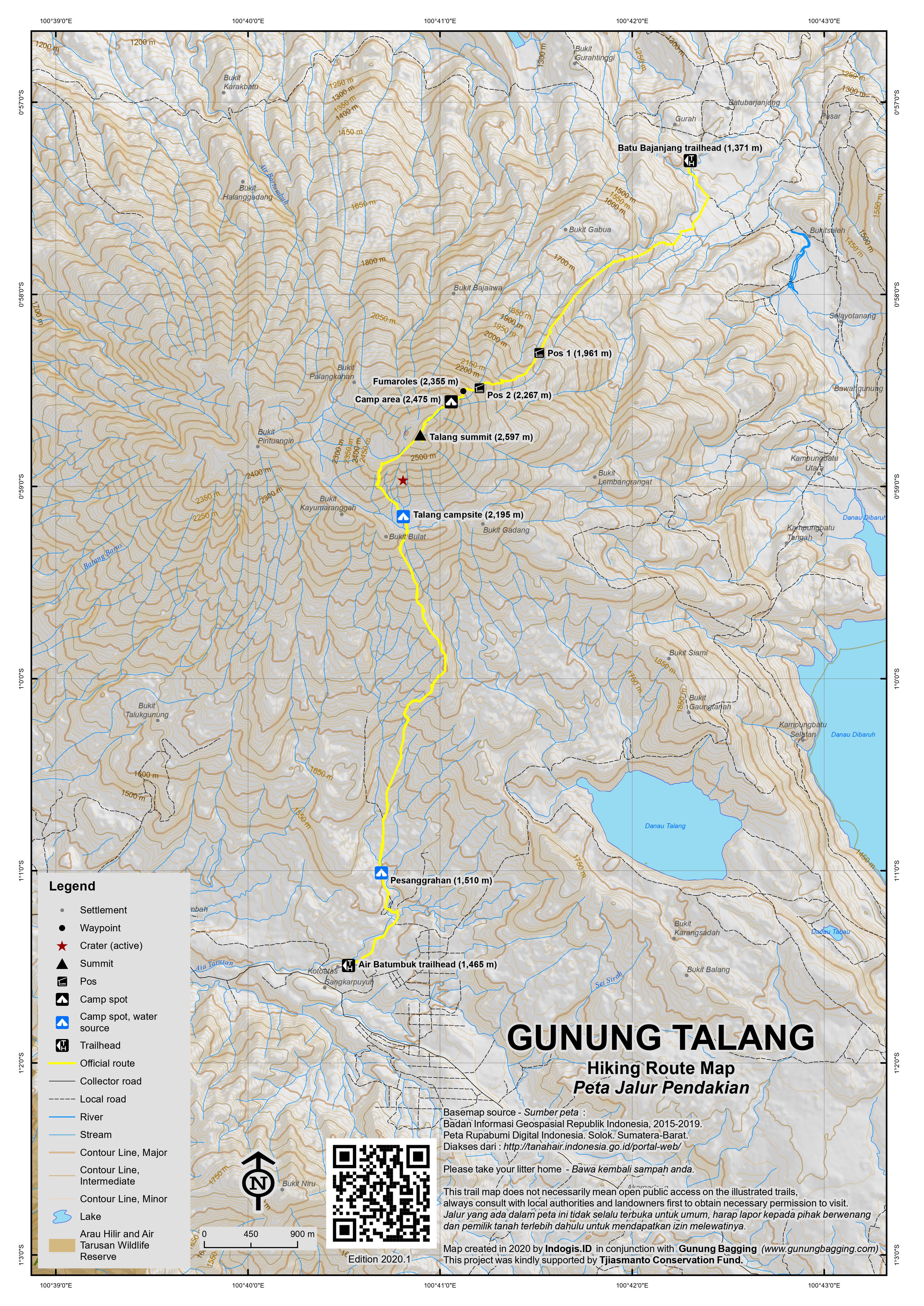 Peta Jalur Pendakian Gunung Talang