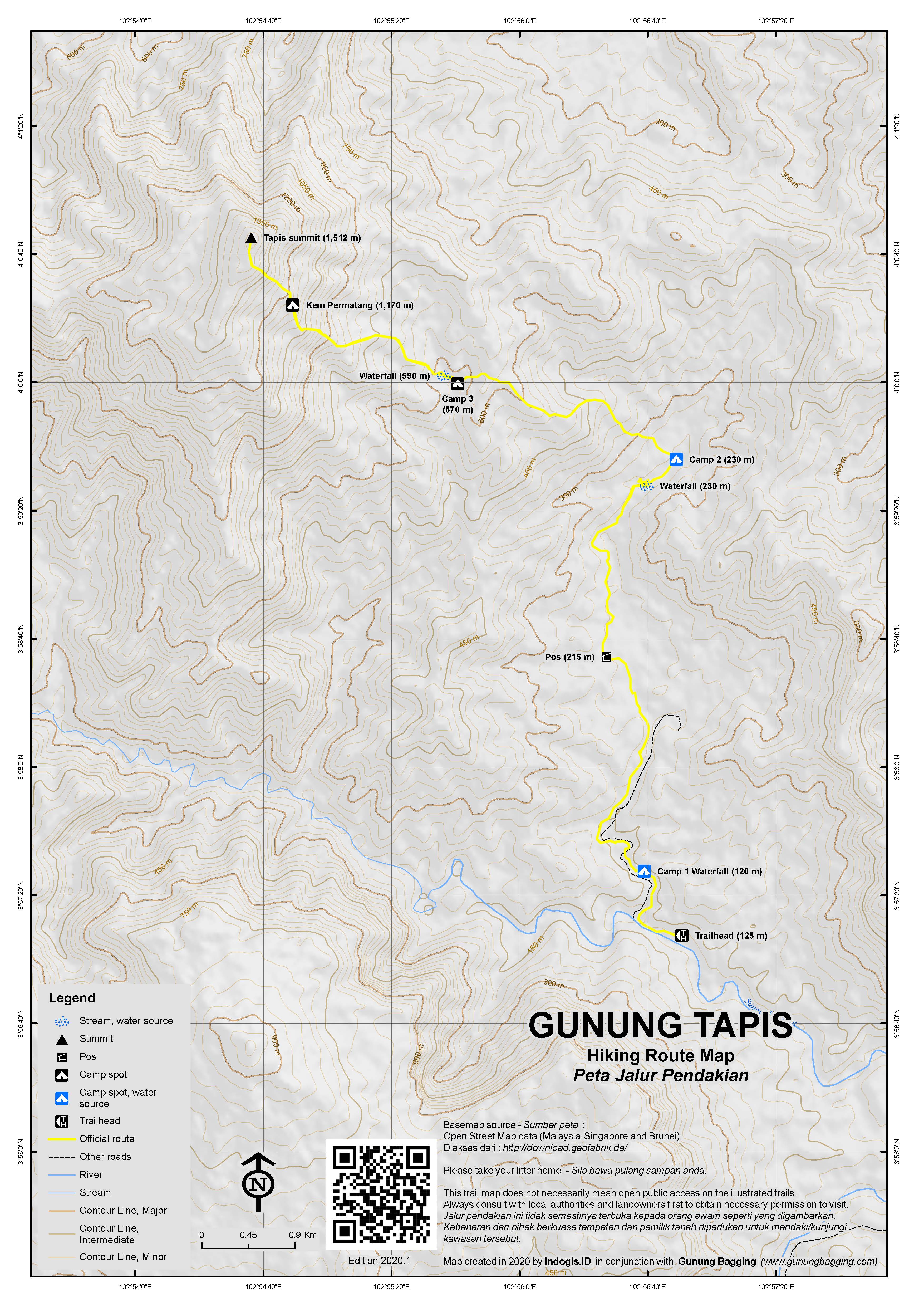 Peta Jalur Pendakian Gunung Tapis