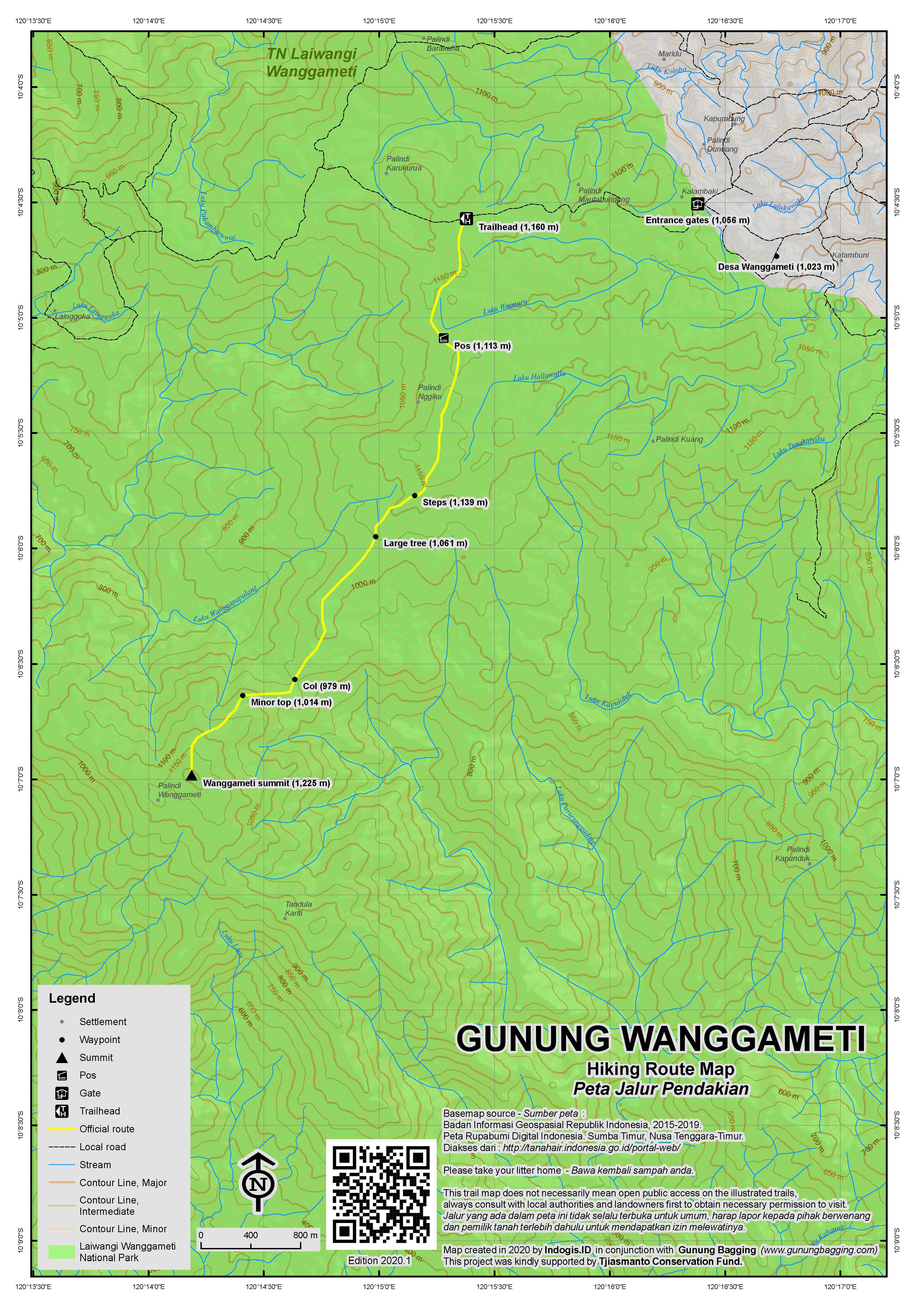 Peta Jalur Pendakian Gunung Wanggameti